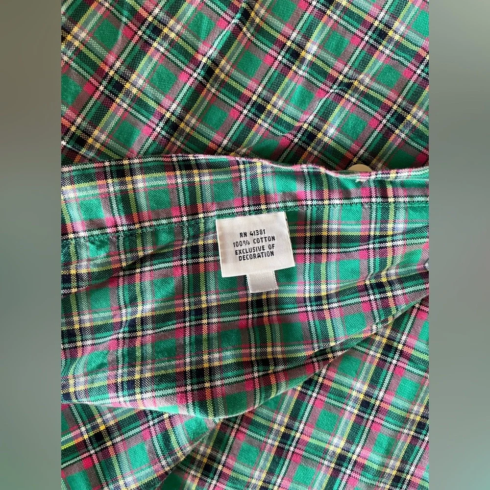 Men’s Polo Ralph Lauren Long Sleeve Button Down Dress Shirt Plaid Pink Green L